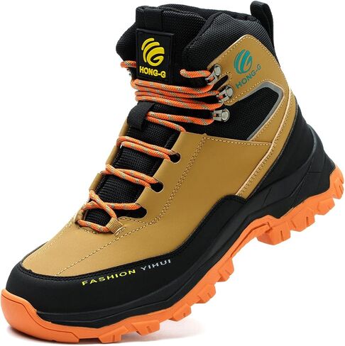 Work Shoes for Men, Premium Microfiber Leather, Water Resistant, Slip Resistant, Industrial Safety Steel Toe Work Boots(SK178) in Saudi Arabia