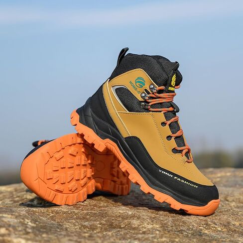 Work Shoes for Men, Premium Microfiber Leather, Water Resistant, Slip Resistant, Industrial Safety Steel Toe Work Boots(SK178) in Saudi Arabia
