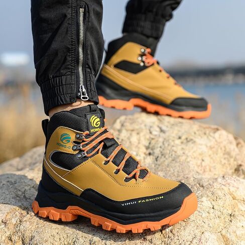 Work Shoes for Men, Premium Microfiber Leather, Water Resistant, Slip Resistant, Industrial Safety Steel Toe Work Boots(SK178) in Saudi Arabia