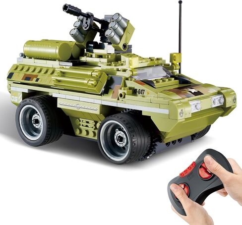 Wise Blocks 371 Pcs Building Blocks Remote Control Car, Building Toys for Boys Age 8-12, STEM Toys Construction Sets, RC Cars Boy Toys Birthday Gifts for Kids Age 8+, RC Military Armored Truck in Saudi Arabia