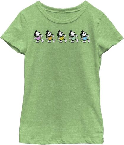 Disney Characters Neon Pants Mickeys Girl's Heather Crew Tee in Saudi Arabia
