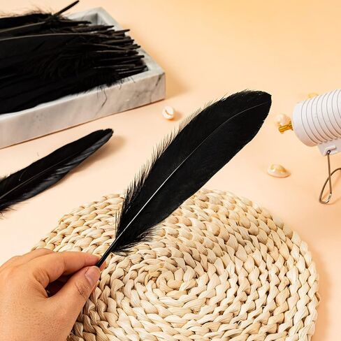 Piokio 30 pcs Metallic Gold Dipped Red Feathers 4-6 inch(10-15 cm) for Cupcake Decorations, DIY Art and Dreamcatcher in Saudi Arabia