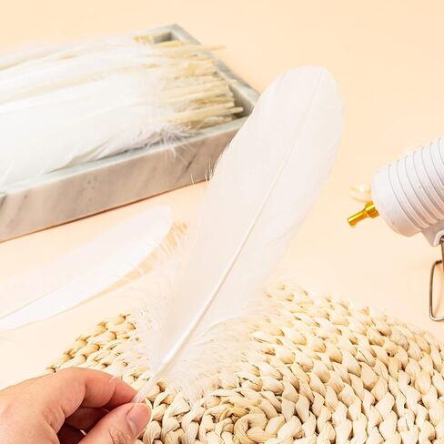 Piokio 30 pcs Metallic Gold Dipped Red Feathers 4-6 inch(10-15 cm) for Cupcake Decorations, DIY Art and Dreamcatcher in Kuwait