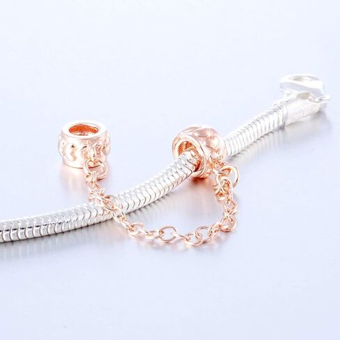 Clasp Safety Chain Charm 925 Sterling Silver Clip Stopper Charm Spacer Charm for Bracelet (G) in Saudi Arabia