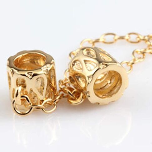 Clasp Safety Chain Charm 925 Sterling Silver Clip Stopper Charm Spacer Charm for Bracelet (G) in Saudi Arabia