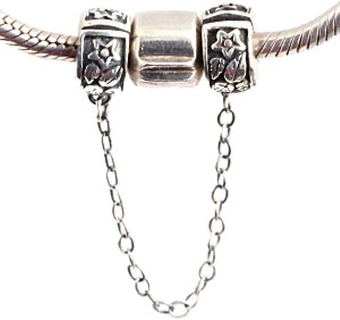 Clasp Safety Chain Charm 925 Sterling Silver Clip Stopper Charm Spacer Charm for Bracelet (G) in Saudi Arabia