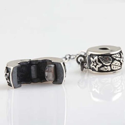 Clasp Safety Chain Charm 925 Sterling Silver Clip Stopper Charm Spacer Charm for Bracelet (G) in Saudi Arabia