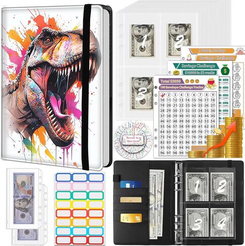 Money Saving Binder, 100 Envelopes Money Saving Challenge, Cash Envelopes Budget Binder & 3 Budgeting Planner Trackers, PU Leathers A5 Money Saving Planner Book，Cosmic Explorer in Saudi Arabia