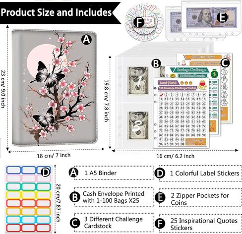 Money Saving Binder, 100 Envelopes Money Saving Challenge, Cash Envelopes Budget Binder & 3 Budgeting Planner Trackers, PU Leathers A5 Money Saving Planner Book，Cosmic Explorer in Saudi Arabia