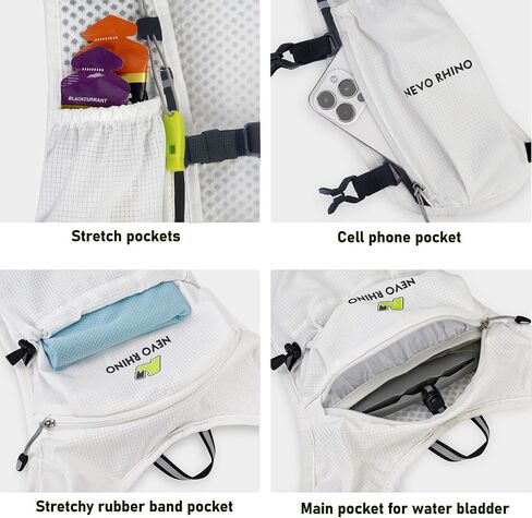 N NEVO RHINO Lightweight Running Vest-Insulated Water Backpack with 1.5L Water Bladder, Hydration Vest for Hiking, Trail Running, Marathons, Cycling in Kuwait