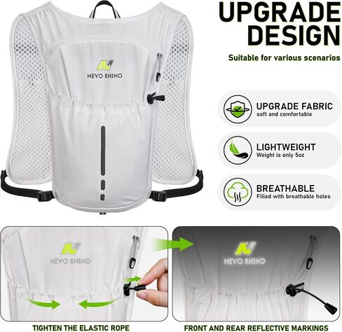 N NEVO RHINO Lightweight Running Vest-Insulated Water Backpack with 1.5L Water Bladder, Hydration Vest for Hiking, Trail Running, Marathons, Cycling in Kuwait