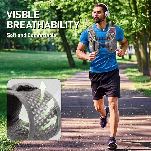 N NEVO RHINO Lightweight Running Vest-Insulated Water Backpack with 1.5L Water Bladder, Hydration Vest for Hiking, Trail Running, Marathons, Cycling in Kuwait
