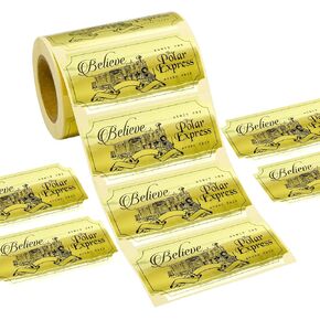 Gold Foil Believe Stickers for Kids Christmas Stickers for Polar Express Day Party School Classroom Reward 200Pcs
