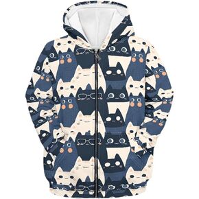 Kids Zip UP Hoodie 6-16T Girls Boys Lightweight Zipper Sweatshirt Pullover with Pockets Hooded Active Jacket