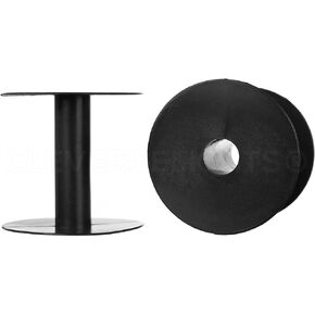 CleverDelights Plastic Spools - 3 1/2" x 3 5/8" - Black - 24 Pack