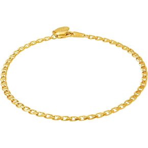 LIFETIME JEWELRY Womens Gold Anklet 3mm Mariner Link Chain Ankle Bracelet 24k Gold Plated