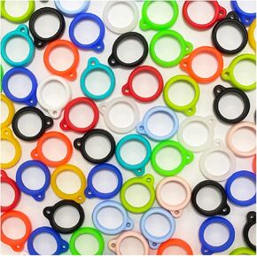17Pcs Black Anti-Lost Silicone Rubber Rings Band Holder Multipurpose Adjustable Cases Necklace Lanyard Replacement Pendant Carrying Kit for Pens Diameter 8mm (17 Pcs Black 8mm/0.3inch)