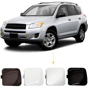 Car Front Bumper Tow Hook Cover Cap Towing Eye Fit for Toyota RAV4 2009 2010 2012 Trailer Cover 53286-0R020 53285-0R020 (Unpainted, Left Driver Side)