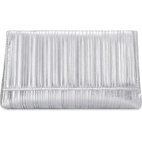 Tmore Clutch Purses for Women PU Leather Clutch Bag with Chain Handbags Soft Pleated Evening Bag