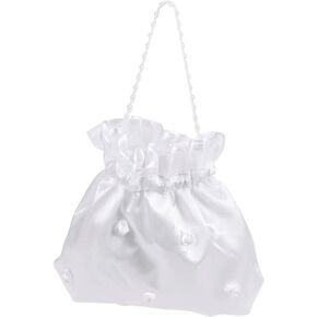 Money Bag for Wedding Day Bridal Purses for Weddings White Evening Bag, Wedding Gift Bag, Large Money Bag Jewelry Bag for Women and Teen