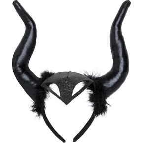 Xplanet Queen Horns Deluxe Cosplay Adult Costume Horns Halloween Black Mask Props House Decoration