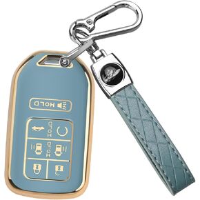 QBUC for Honda Odyssey 7 Button Key Fob Cover Case with Keychain for 2018-2024 Elite Touring EXL Sport EX Case Shell