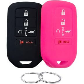 Silicone Rubber Key Fob Cover Compatible with 2015-2021 Honda Accord CR-V Civic Insight Passport Pilot ACJ932HK1310A KR5V2X A2C92005700 A2C81642600 216J-HK1310A HK1310A