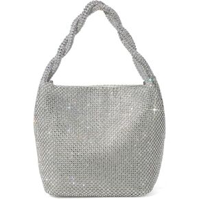 Sparkly Clutch Purses For Women Wedding Party Pleated Silver Banquet Evening Bags For Women Formal