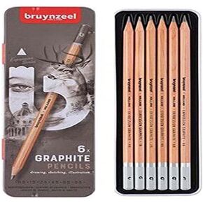 Bruynzeel Expression Graphite Pencils Tin 6