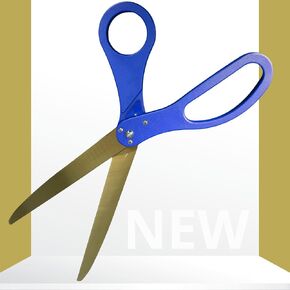 Big Ribbon Cutting Ceremony Kit - 25 Inch Blue Scissors for Grand Opening and Blue Satin Ribbon for Grand Events Business Openings and Inaugurations