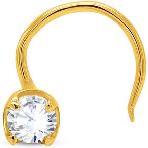 1.5mm/1.7mm/2mm/2.50mm/3mm Lab-Grown Diamond Nosepin Piercing Ring in 14K Gold Nose Stud in 20 Gauge/Diamond Nose Stud For Women/Diamond Color- G-H Diamond Clarity-VS-SI