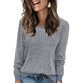 Sweaters For Women Crewneck Long Sleeve Shirts Lightweight Casual Tunic Tops
