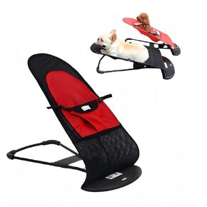 Pet Dog Rocking Chair Cat Rocking Chair, Pet Dog Rocker Bed Chair, Indoor Lounge, Adjustable and Portable Foldable, max Weight 33lb, French Bulldogs, Corgis, Mini Schnauzer