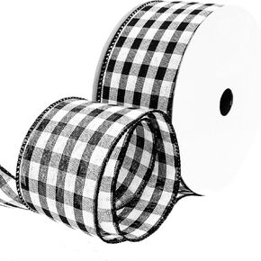 Knitial Natural Linen Wired Edge Ribbon - 2-1/2 Inches x 25 Yards