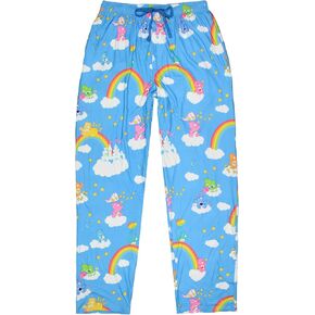 Care Bears Men's AOP Clouds and Rainbows Adult Lounge Sleep Pajama Pants with Drawstring Elastic Waistband