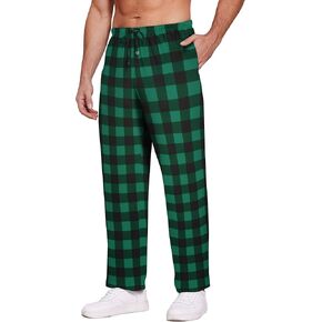 Ekouaer Men's Pajama Pants Plaid Pj Lounge Pants PJ Bottoms with Pockets & Drawstring for Christmas S-XXL