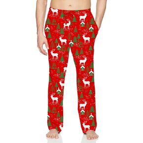 Vogseek Mens Christmas Pajama Pants Loose Men Lounge Pant Sleepwear with Pockets
