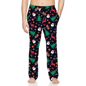 Vogseek Mens Christmas Pajama Pants Loose Men Lounge Pant Sleepwear with Pockets