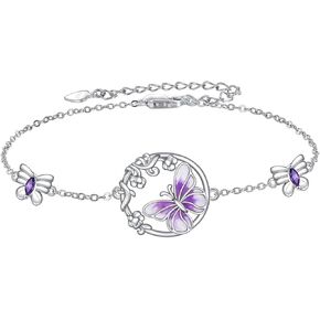 Dolphin/Bee/Butterfly/Paw/Evil Eye Bracelets 925 Sterling Silver Best Friend Bracelet Cute Animals/Evil Eye Bracelets Jewelry Gift for Women
