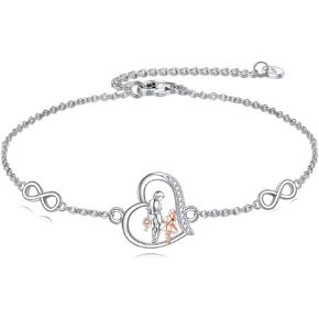AOBOCO Three Sisters Bracelet Sterling Silver 3 Sisters Gifts from Sister Friendship Jewelry Birthday Gifts for My Sister Women Friends