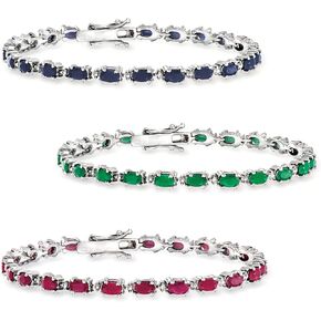 Ross-Simons 22.50 ct. t.w. Multi-Gemstone and Diamond-Accented Jewelry Set: 3 Bracelets in Sterling Silver. 8.25 inches