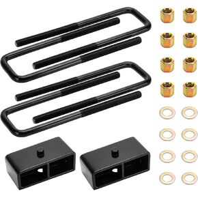 3'' Rear Lift Block Kits Fit for Chevy Silverado 1500 1999-2020, Suburban 1500/Tahoe 1995-1999, K1500 1988-1999, Leveling Lift Kits with Extra Long Square Spring U Bolts Fit for GMC K1500 1988-1999