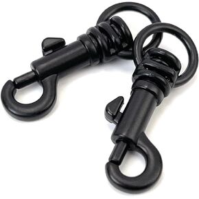 VersaKits 10 Pcs Small Trigger Clips 3/8 Inch Matte Black Heavy Duty Swivel Snap Hooks Pet Buckle Spring Clasps for Leash Lanyard Keychain