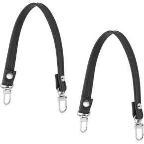 PATIKIL Leather Purse Handle Strap, 2 Pcs 10 Inch Leather Purse Strap Replacement DIY Women Clutch Bag Handbag Top Handle Strap Repair Accessories Brown