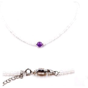 Natural Stone Beaded Necklace Handmade Dianty Necklace for Women, Lovely Gift for Mother and Girlfriend