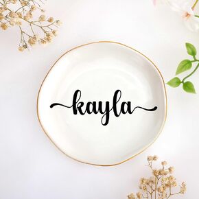 JoycuFF Lauren Jewelry Holder Gifts for Women, Personalized Name Gifts for Women, Birthday Bridesmaid Gifts for Women Best Friends for Wedding Day Mothers Day Anniversary Valentines Day