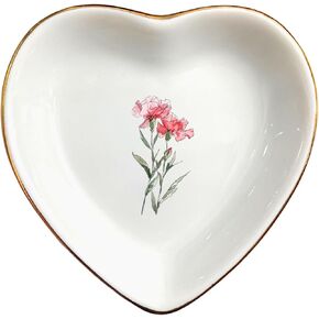 August Gladiolus Flower Ring Dish-Floral Jewelry Dish for Hippie,Nature,Pace-January Flower for Mom,Mother-in-law,Step Mom,Godmother,Aunt,Grandma,Sister,Friend-Virgo Birthday Gifts