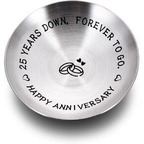 25 Year Anniversary Decorations Gifts for Wife Husband Couple 25th Wedding Anniversary Silver Gifts for Women Men