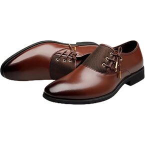 Men Slip on Dress Shoes,Pointed Toe Loafers for Office Wedding Business,Leather Shoes for Men Formal