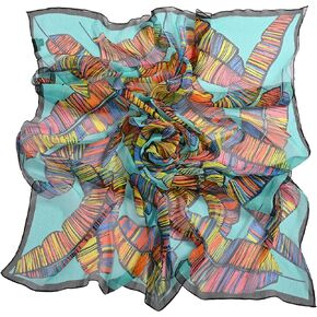 100% Pure Silk Hair Scarf for Women Lightweight Large Square Scarf - 53.5'' x 53.5'' Breathable Scarf with Gift Packed